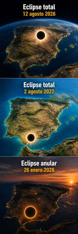 Tres eclipses - Hablando con Científicos podcast - Cienciaes.com