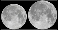 Luna llena a diferentes distancias